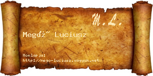 Megó Luciusz névjegykártya